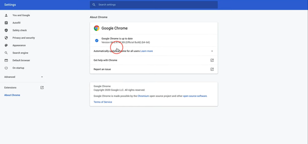 settings in google chrome