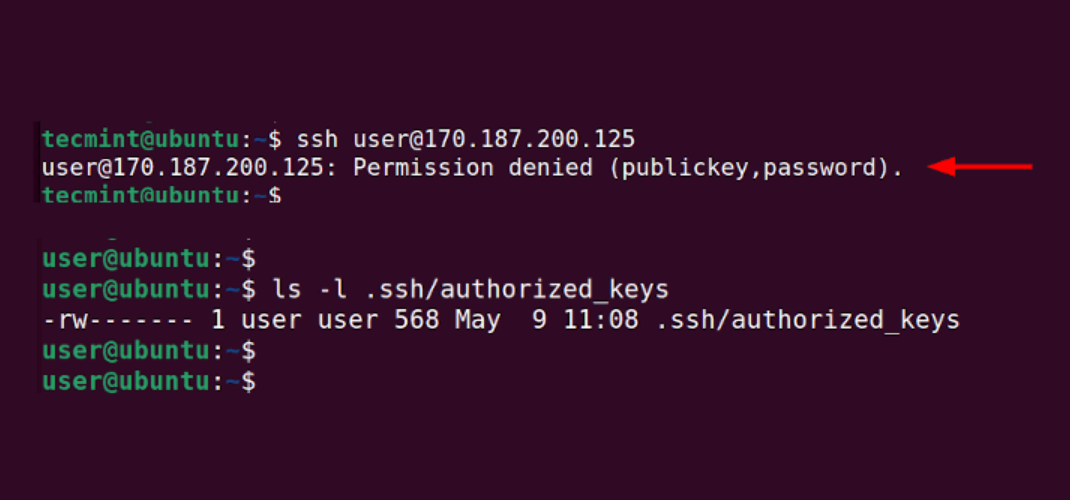 SSH Permission Denied Publickey